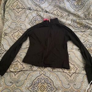 Black with a little pink zip up jacket